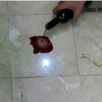 Oh Dear, someone spilt Echo Falls Red Wine on my Polished Crema Marfil Marble Floor