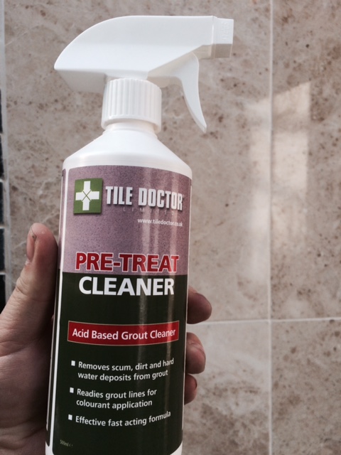 Step 1 - Clean your grout with the Pre-Treater