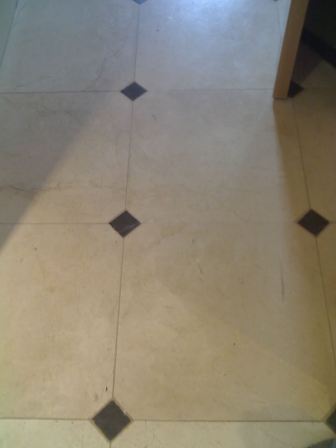 Marble stone floor before cleaning and sealing