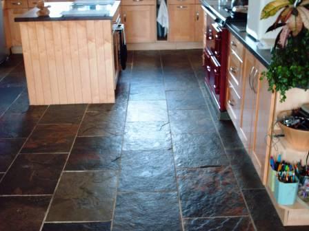 Slate floor Cleaned and Sealed by the Tile Doctor