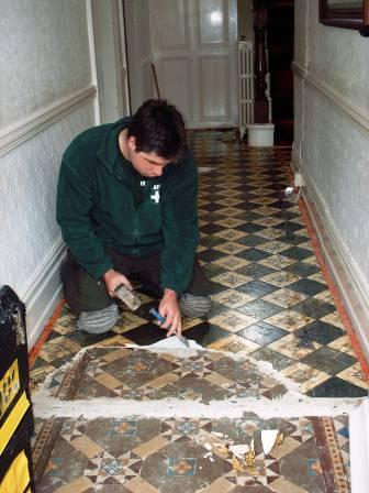 Victorian Period Floor being restored by the Tile Doctor