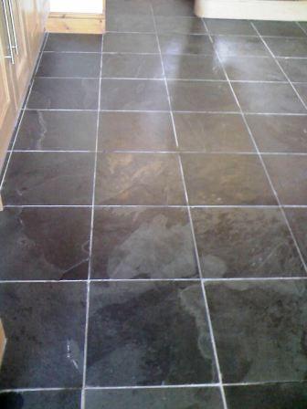 Brazilian riven Slate floor before cleaning and sealing