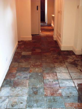 Slate Floor cleaned & stripped ready for sealing