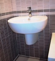 Tiled bathroom Sink and Floor