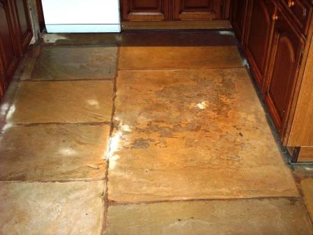 Sandstone floor after sealing