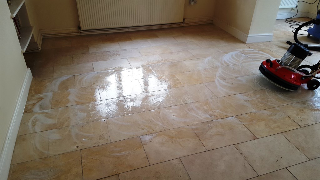 Polishing a Limestone Floor is South Wales