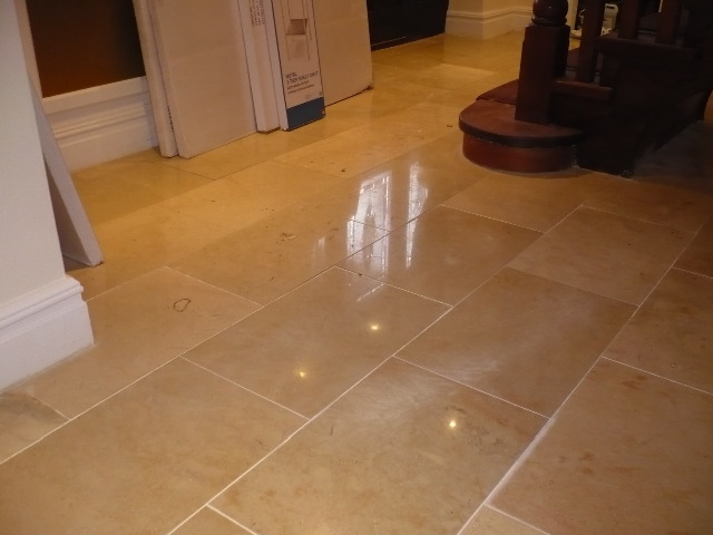 Polished Marble Floor after cleaning and burnishing