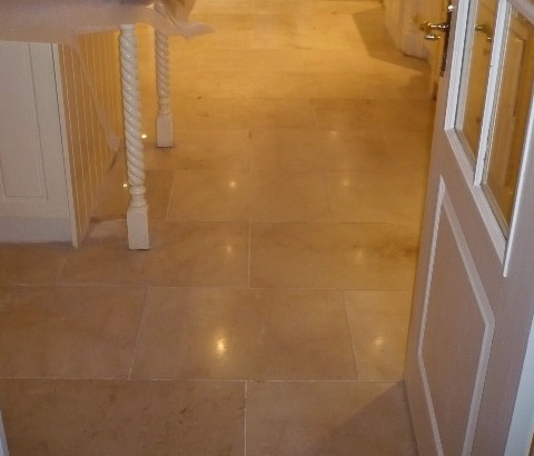 Polished Marble Tile after cleaning and reburnishing