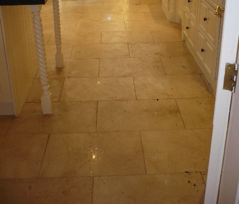 Polished Marble Tile before cleaning and reburnishing
