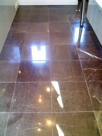 Rare black Honed Limestone after being cleaned and sealed by Tile Doctor