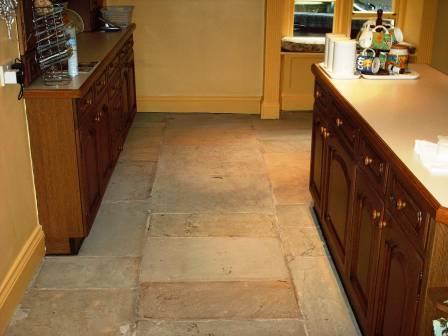 Sandstone Floor before Cleaning and Sealing