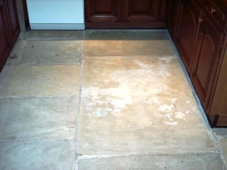 Sandstone floor before sealing